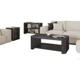 Janzen 3 Piece Coffee Table Set in Espresso Brown Wood